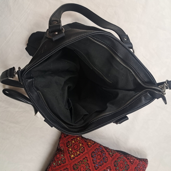 Dolls Kill Widow Shadow Bloom Floral Embroidered Cross-Stitch Black Tote Bag - Picture 8 of 12